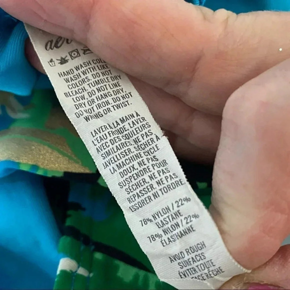 Aerie M blue floral‎ one piece bathing suit - Picture 7 of 7